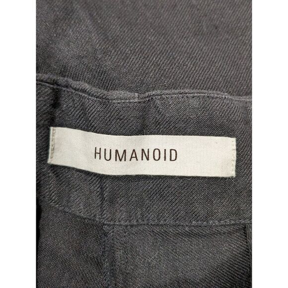 Humanoid Black Washable Italian Linen High Waist Pleat Front Trouser Pants, XS - Picture 9 of 9